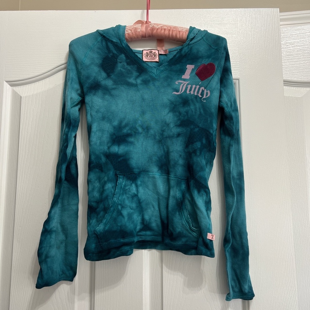 Juicy Couture Waffle Tie Dye Hooded Long Sleeve